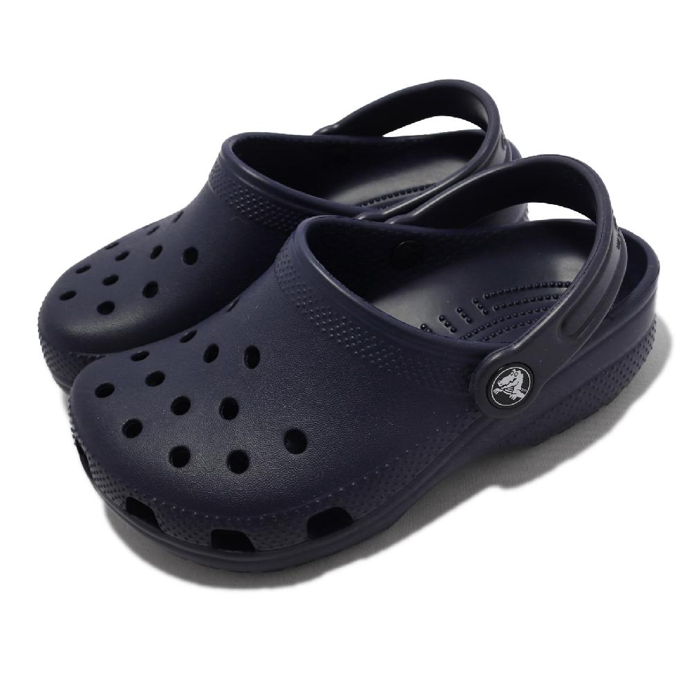 Crocs 卡駱馳 洞洞鞋 Classic Clog K 深藍 小朋友 中童鞋 親子鞋 4-7歲 幼稚園 布希鞋 206991410