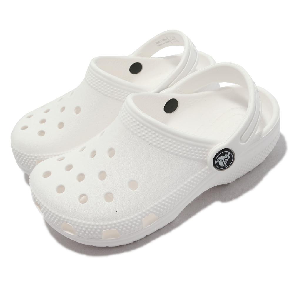 Crocs 卡駱馳 洞洞鞋 Classic Clog K 小朋友 中童鞋 白 4-7歲 親子鞋 素色 基本款 布希鞋 206991100