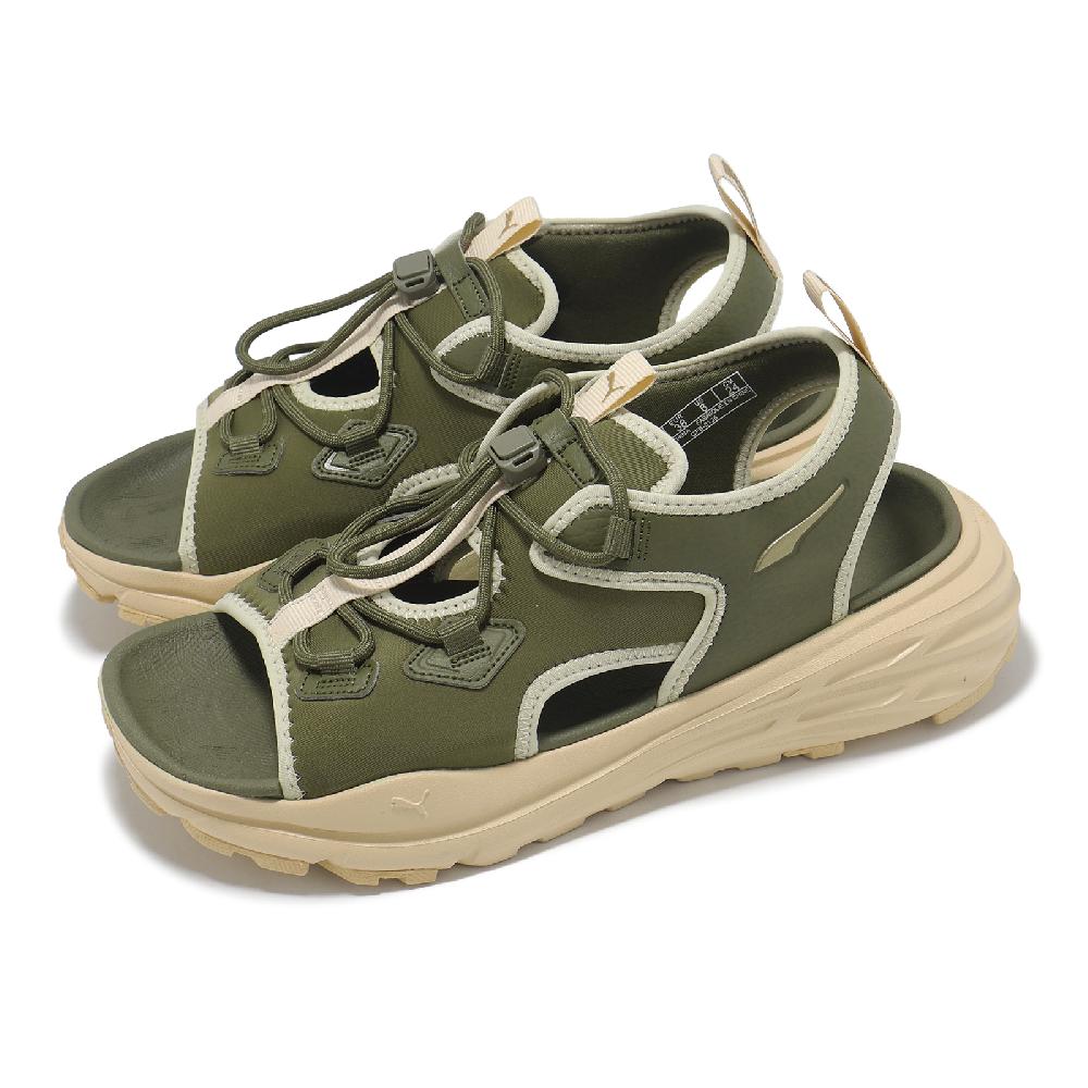 PUMA 彪馬 果凍涼鞋 Hypnotic Sandal 男鞋 女鞋 橄欖綠 米白 Q彈 抽繩 40165304