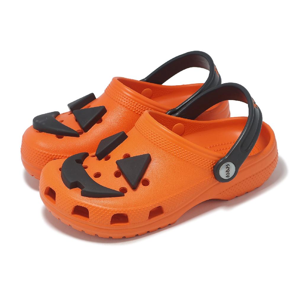 Crocs 卡駱馳 洞洞鞋 Classic Jack O Lantern Lights Clog 大童 橘 傑克南瓜燈 211685810