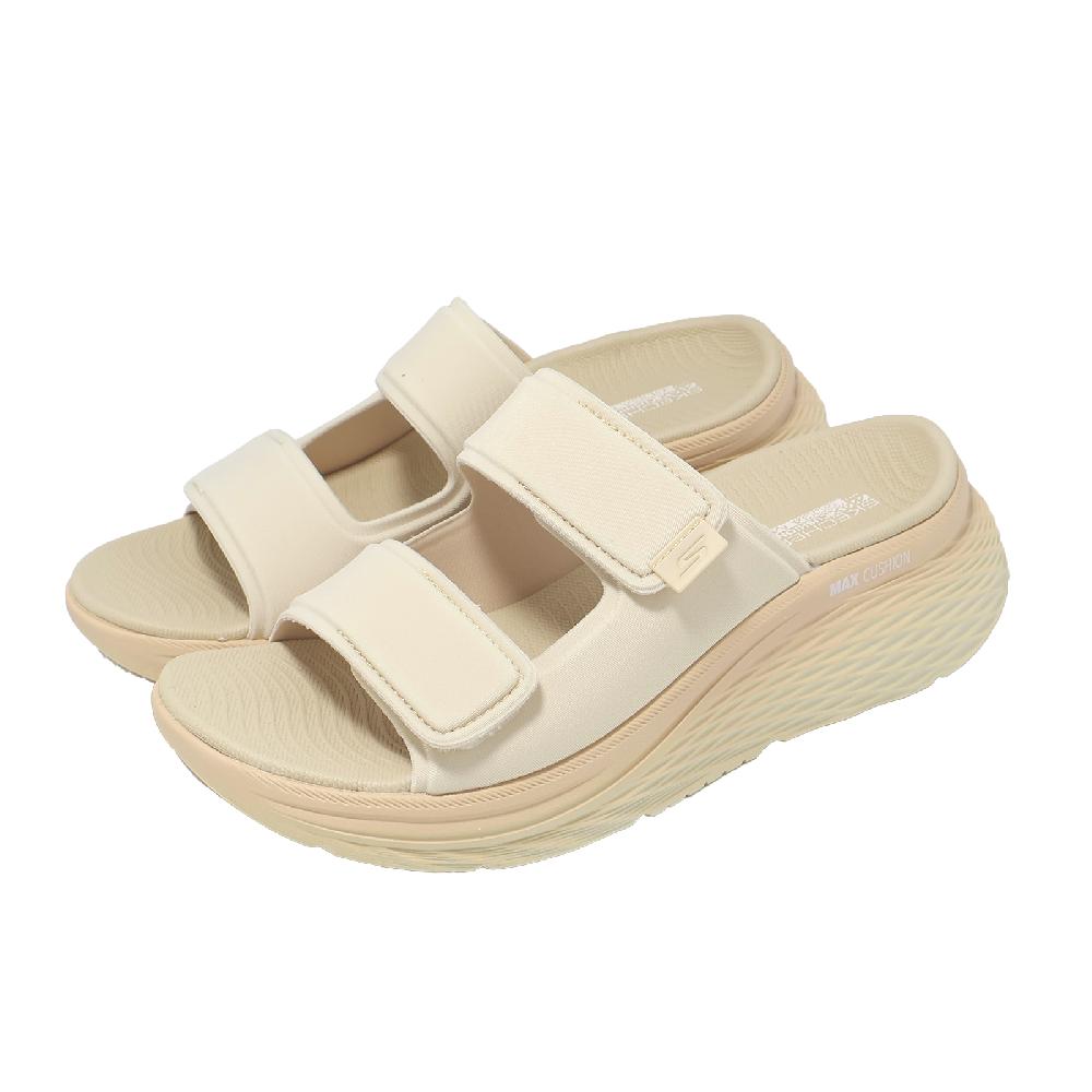 SKECHERS 斯凱奇 拖鞋 Max Cushioning Elite 2.0 女鞋 米橘 厚底 141610NAT