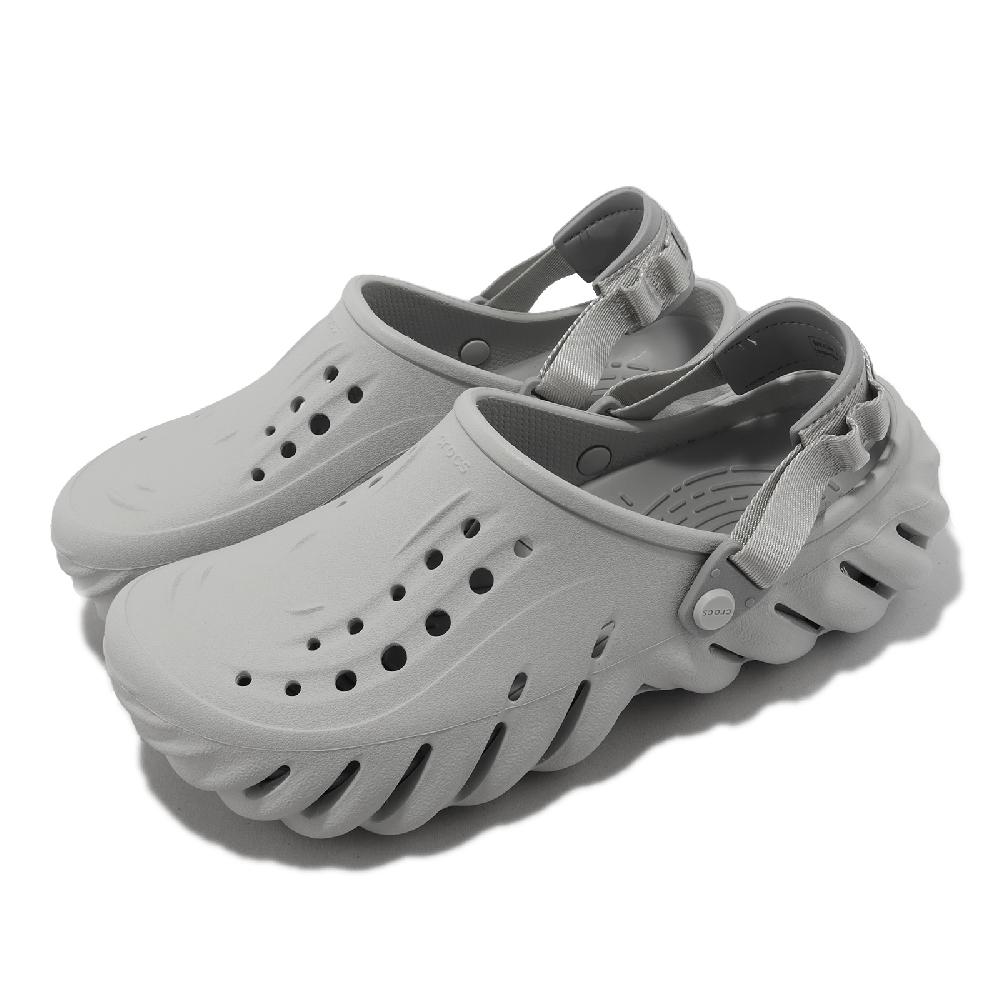 Crocs 卡駱馳 涼拖鞋 Echo Clog 男鞋 灰 大氣灰 波波克駱格 2079371FT