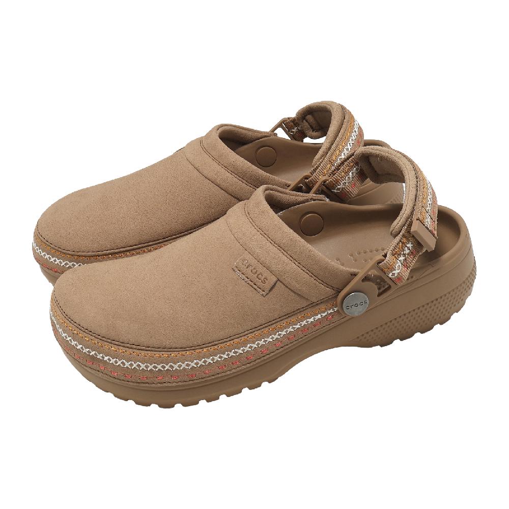 Crocs 卡駱馳 涼鞋 Crafted Vegan Suede Stitch 男女鞋 縫線麂皮 棕 2140482EY