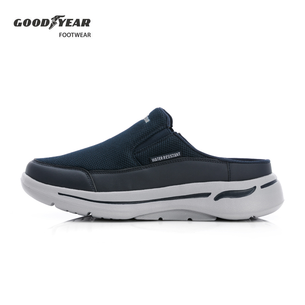 Goodyear 固特異 輕量防撥水穆勒鞋/男 輕量 緩震 防撥水 彈力 深藍 (悠活-GAMR53246)