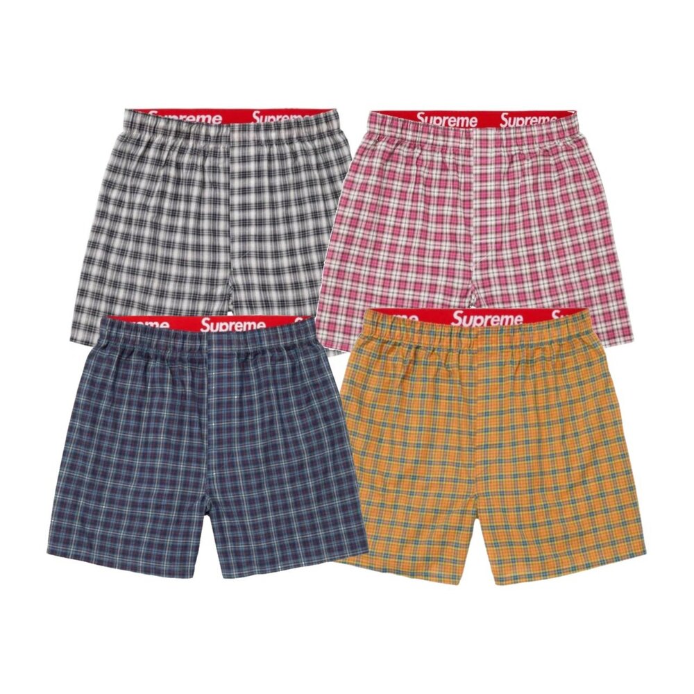 Supreme FW26 Hanes 多色蘇格蘭紋 四角內褲 四入組 格紋 棉質 4入組 FW26A37