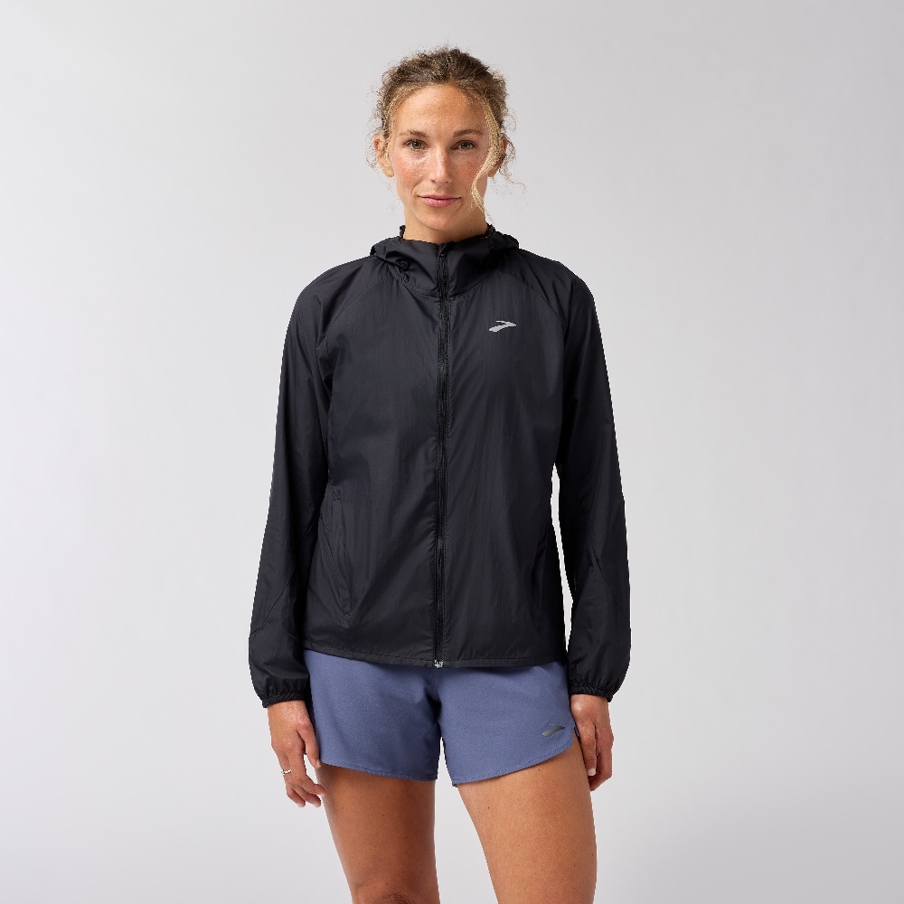 BROOKS 女 Canopy 便攜外套_經典黑(221732052)