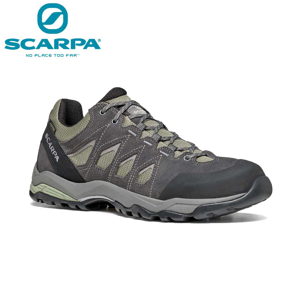 SCARPA 原廠貨 男 MORAINE GTX 防水登山鞋/郊山鞋 地衣綠-暴風灰-灰(63074201)