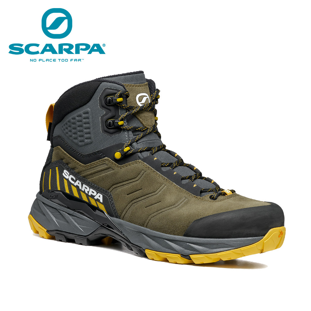 SCARPA 原廠貨 中性 RUSH TRK GTX 中筒 防水登山鞋/郊山鞋/百岳 軍綠/芥末黃(63140-200)
