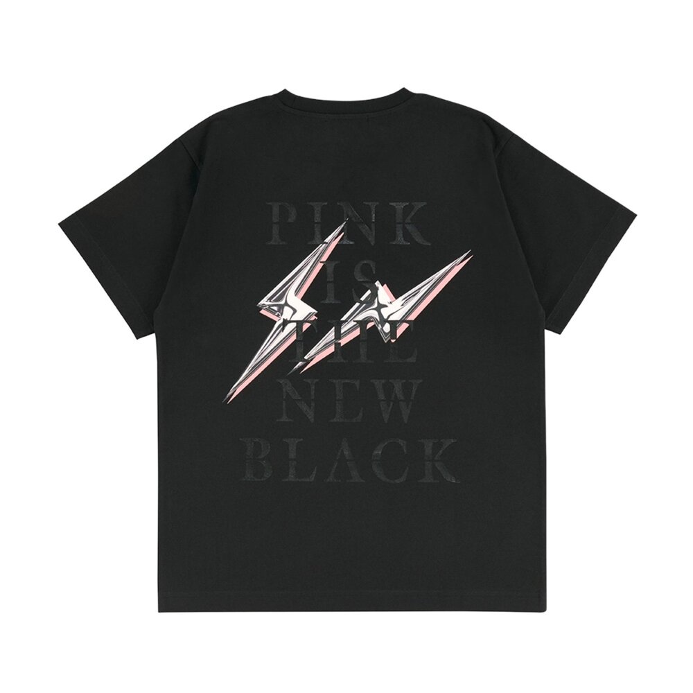 Blackpink x Fragment 藤原浩小愛心閃電Logo 白/ 胸前字樣黑短T ANBP