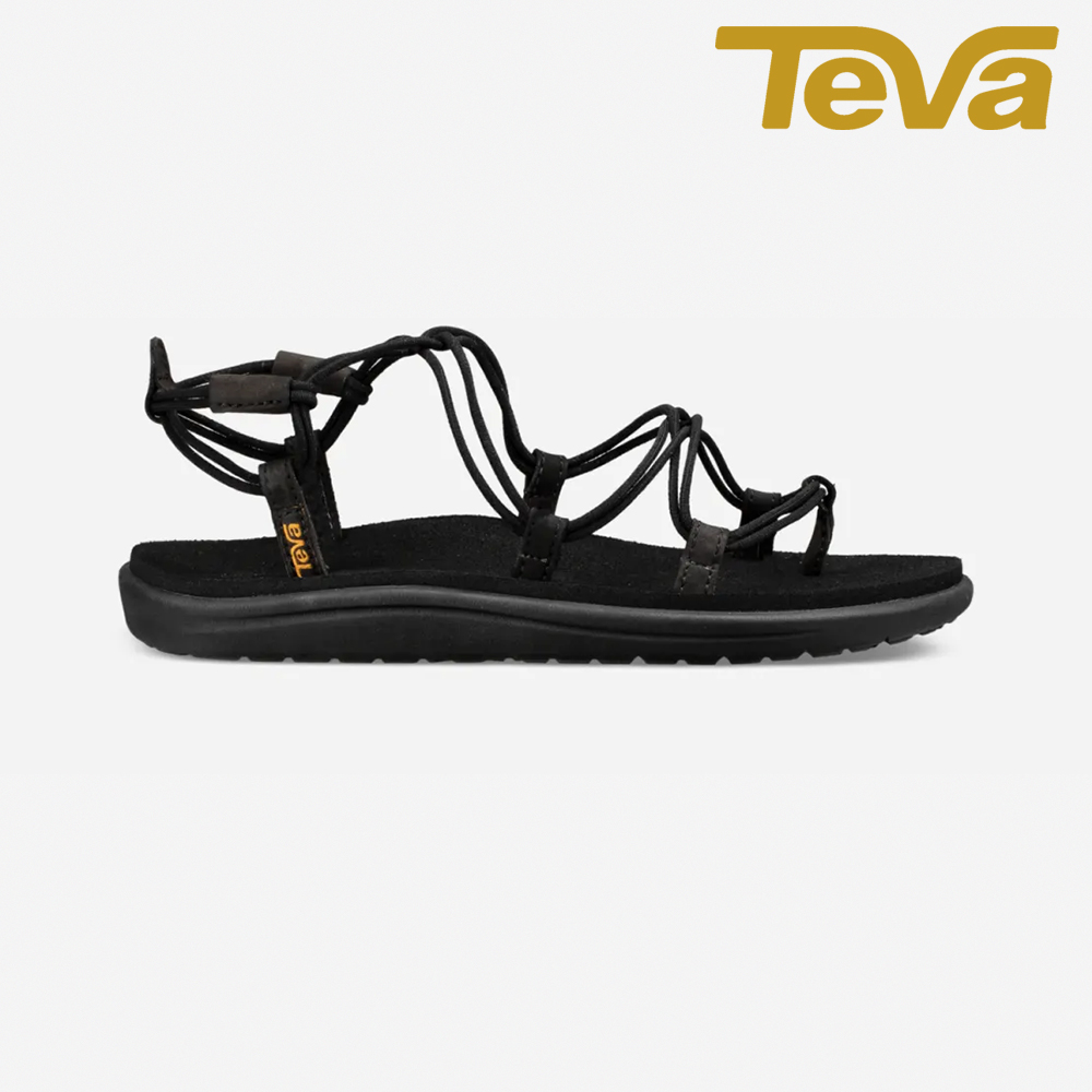 【TEVA 】正品 Voya Infinity 女 羅馬織帶繞繩涼鞋 黑色(TV1019622BLK)