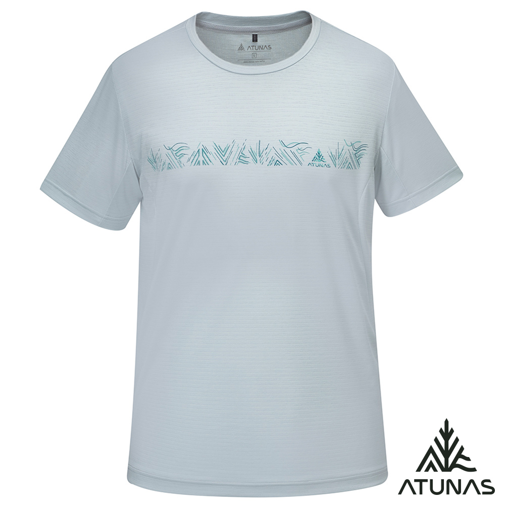 ATUNAS 歐都納 男款循環吸濕排汗短袖T恤A2TS2530MC淺灰/防曬透氣/大尺碼/圖T