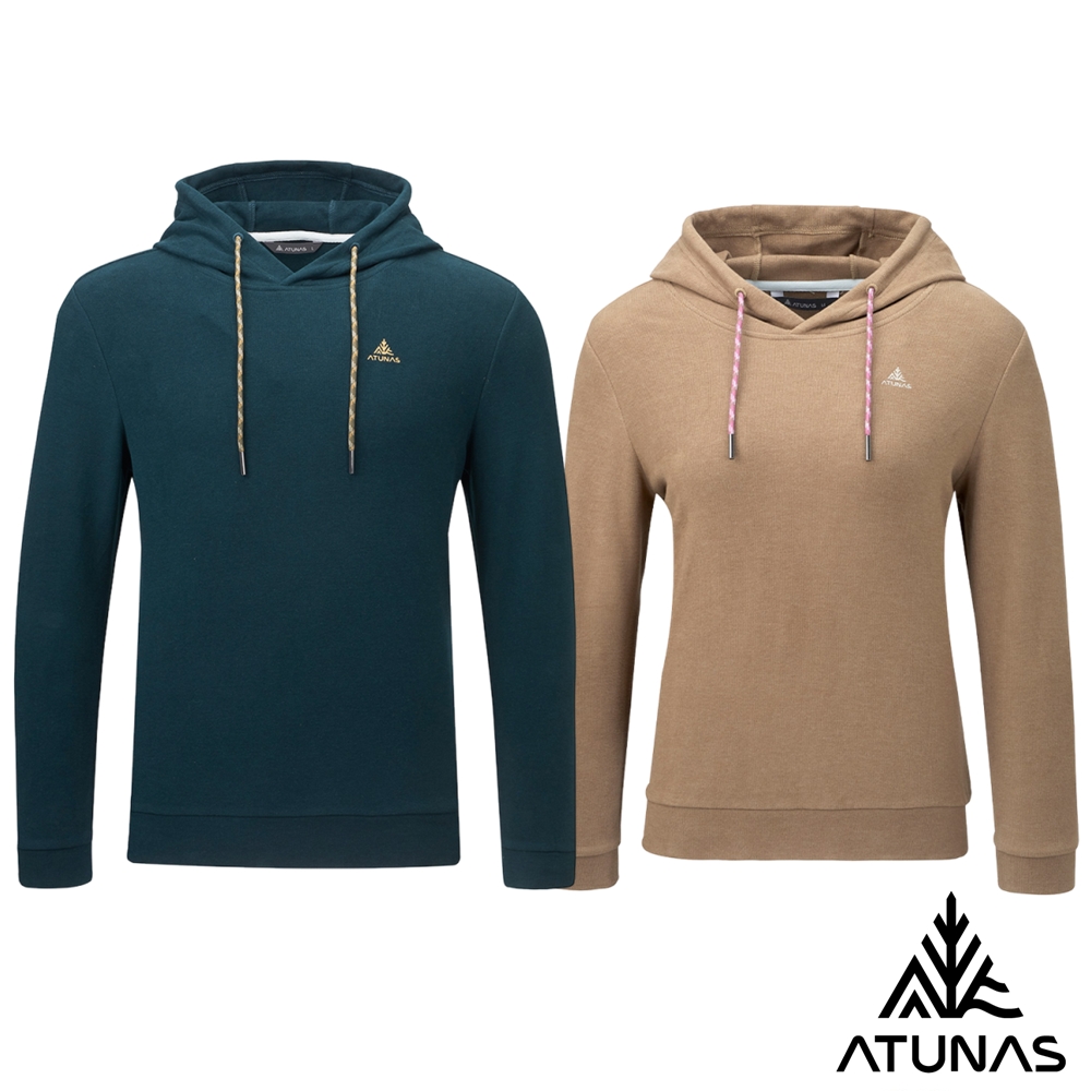 ATUNAS 歐都納 男女款經典保暖長袖連帽衫A2PS2560M/A2PS2561W深藍、卡其/素面帽T/大尺碼