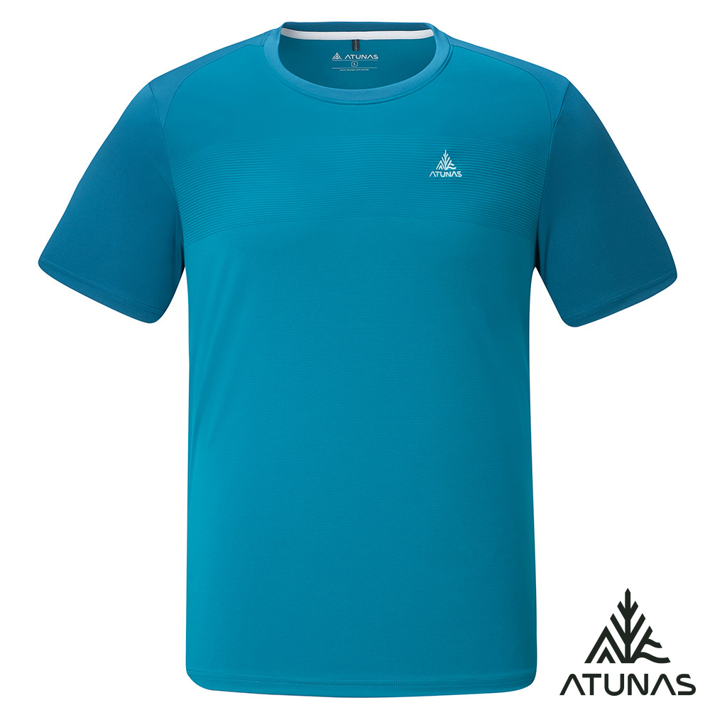 ATUNAS 歐都納 男款循環酷涼節能抑菌短袖T恤A1TS2603MC藍綠/涼感透氣/抗臭快乾/吸濕排汗/防曬抗UV/大尺碼