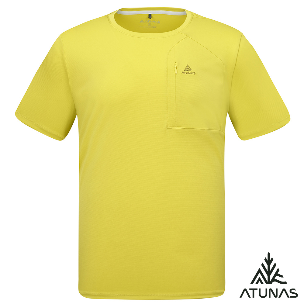 ATUNAS 歐都納 男款循環酷涼節能抑菌短袖T恤A1TS2602MC黃綠/涼感T/吸濕排汗衣/透氣快乾/防曬抗臭/大尺碼