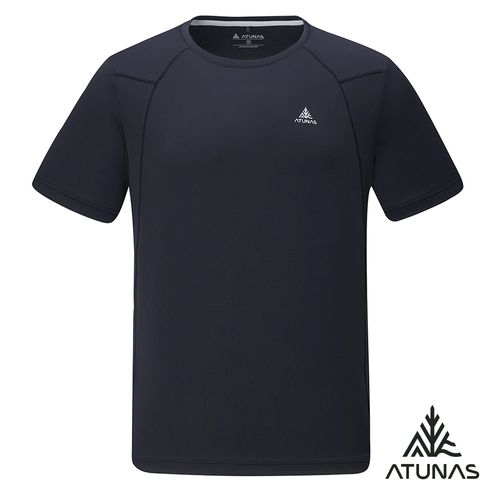 ATUNAS 歐都納 男款循環吸濕排汗短袖T恤A2TS2611MC黑/防曬透氣/素面短T/大尺碼
