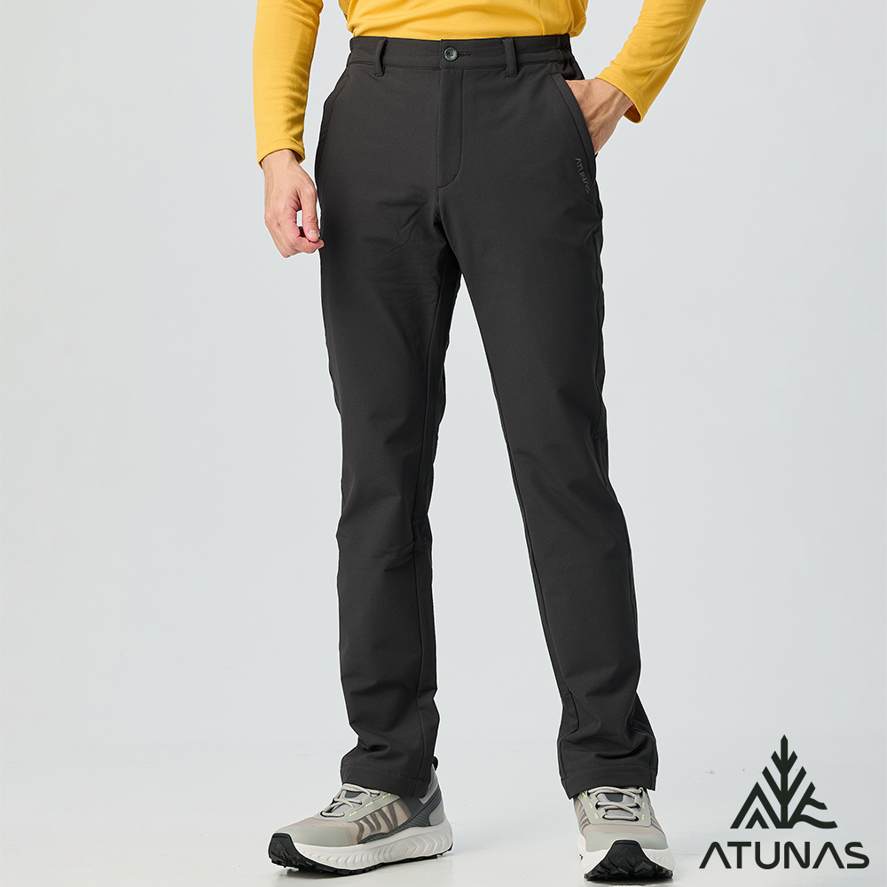 ATUNAS 歐都納 男款石墨烯蓄熱抑菌抗臭輕保暖彈性長褲A1PA2505M黑/大尺碼