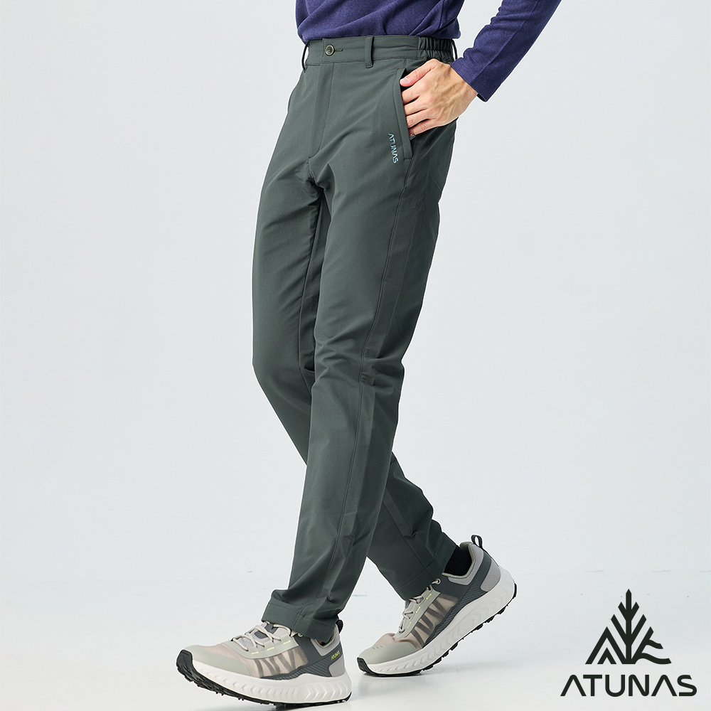 ATUNAS 歐都納 男款石墨烯蓄熱抑菌抗臭輕保暖彈性長褲A1PA2505M橄綠/大尺碼