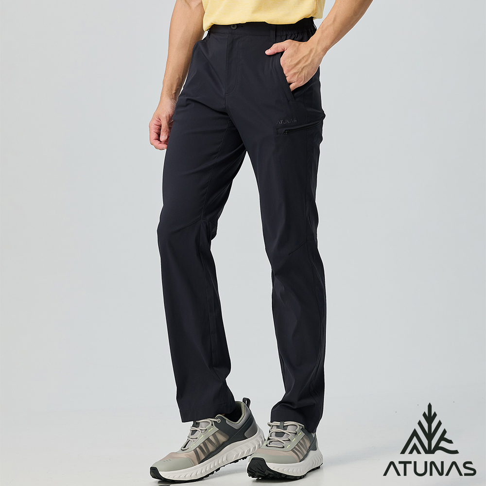 ATUNAS 歐都納 男款彈性長褲A1PAGZ02M黑/吸濕排汗/透氣舒適/大尺碼