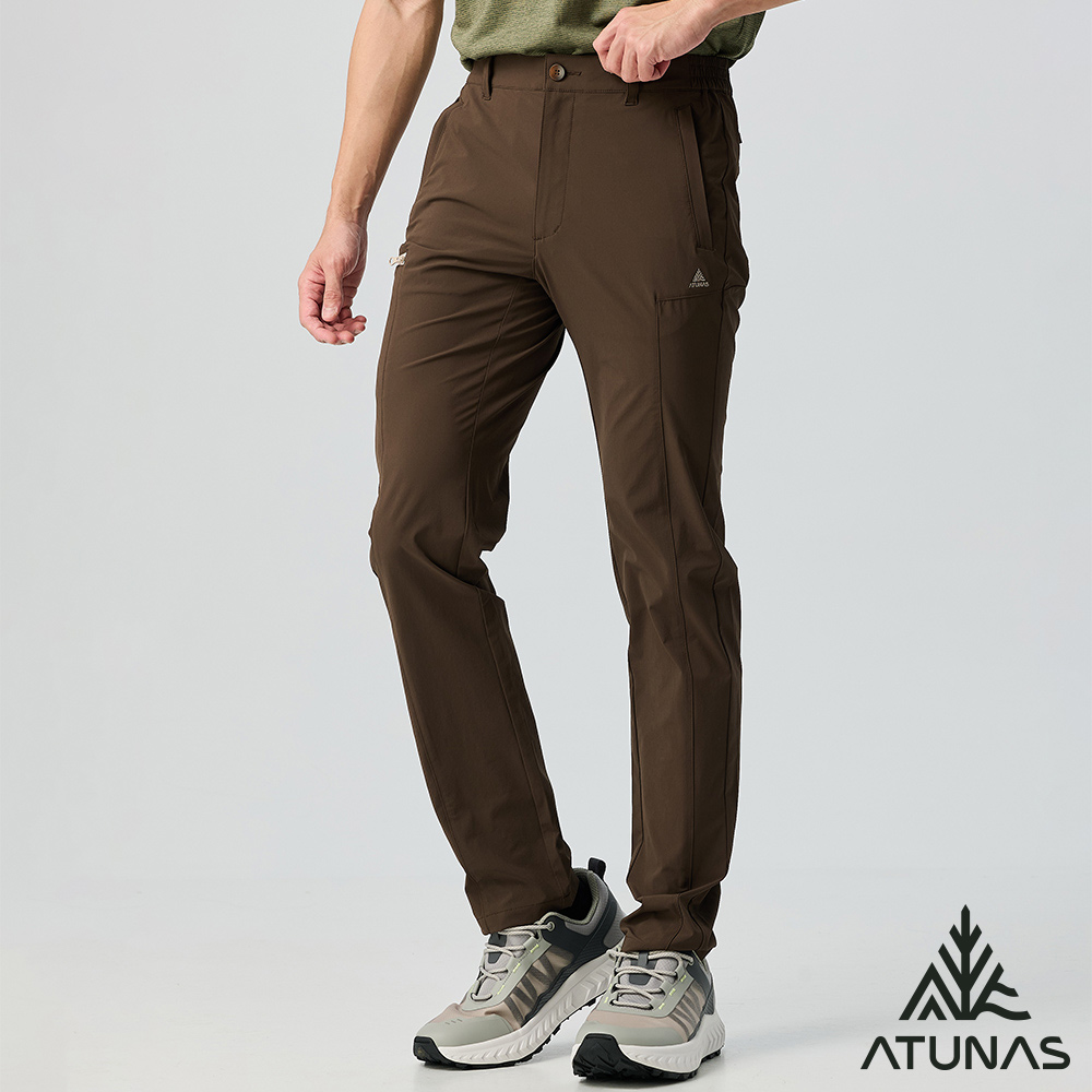 ATUNAS 歐都納 男蚊瘋不動彈性長褲A1PA2511M鐵褐/登山褲/日常休閒褲/涼爽感