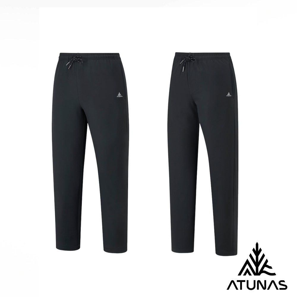 ATUNAS 歐都納 男女款保暖刷毛抗風防潑水長褲A2PA2538M/A2PA2539W/黑/大尺碼/小尺碼