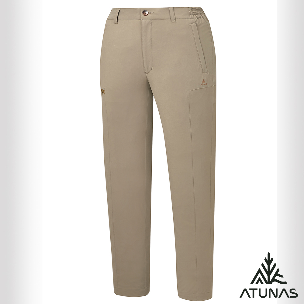 ATUNAS 歐都納 男款蚊瘋不動彈性長褲A1PA2511M卡其/登山褲/日常休閒褲/涼爽感/大尺碼