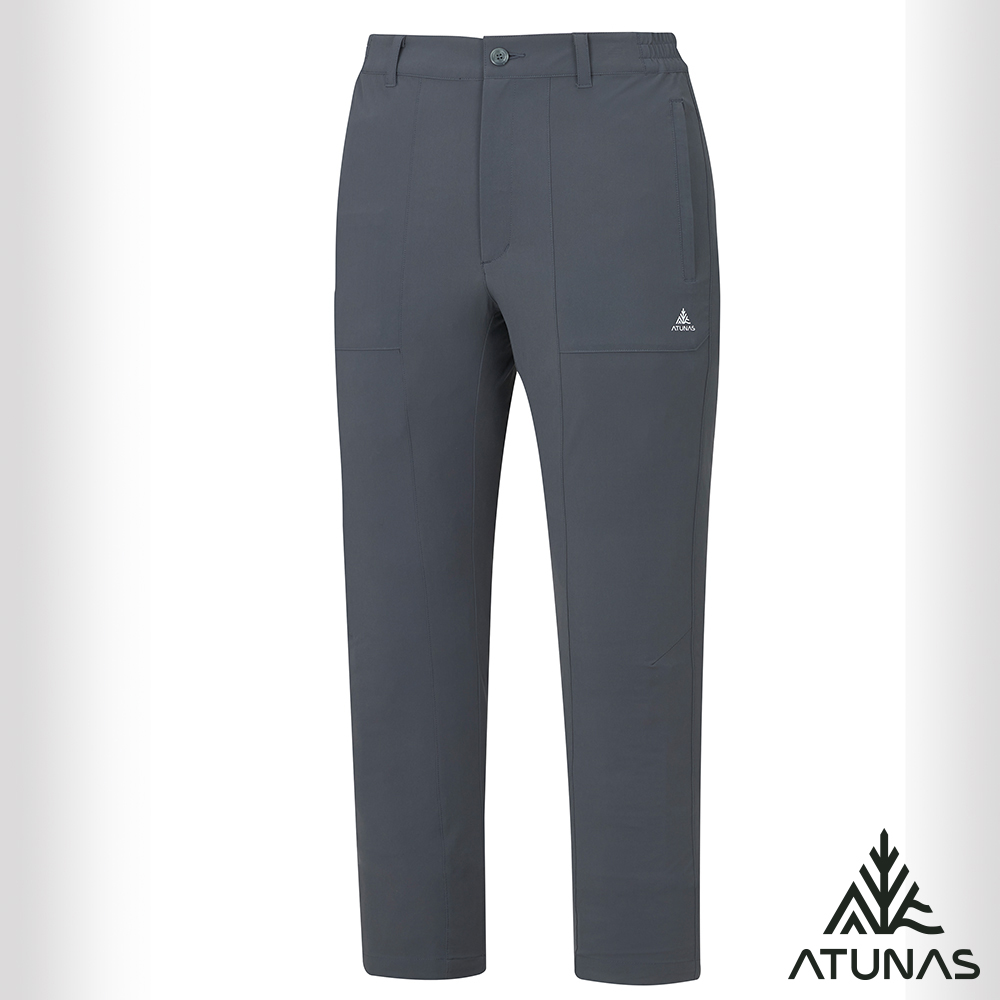 ATUNAS 歐都納 男款蚊瘋不動涼感彈性長褲A1PA2606M碳灰/吸濕排汗登山褲/輕薄透氣休閒長褲/大尺碼