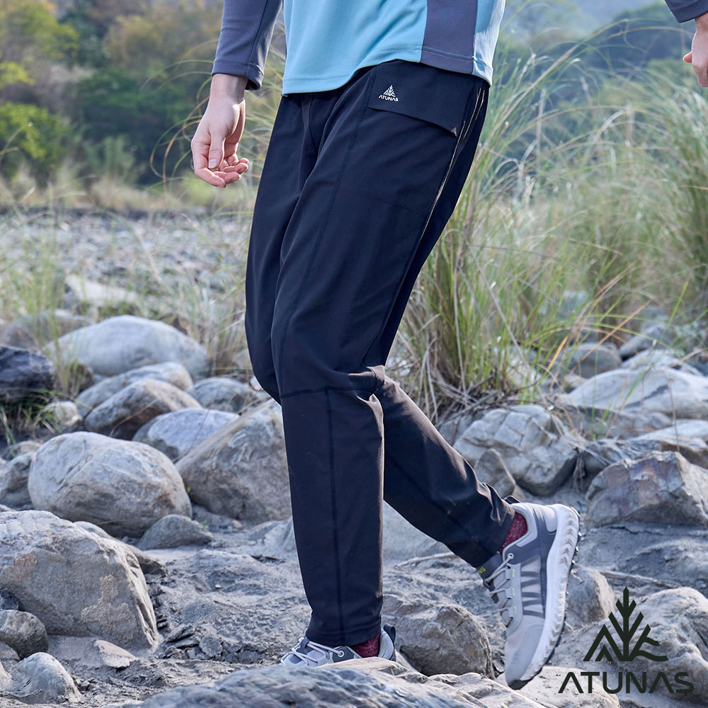ATUNAS 歐都納 男款輕彈健步褲A1PA2603M黑/休閒透氣長褲/彈性登山褲