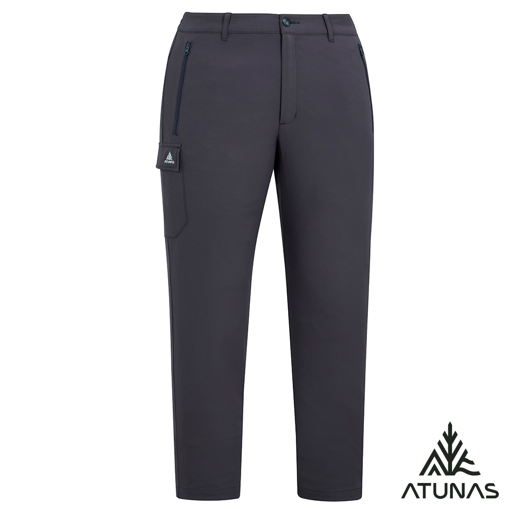 ATUNAS 歐都納 男款彈性休閒長褲A8PAHH03M碳黑/機能登山褲/輕薄快乾/吸溼排汗褲/防曬抗UV/大尺碼