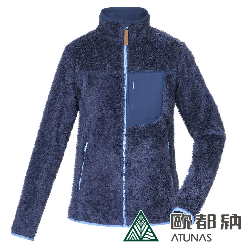 ATUNAS 歐都納 女款SOLAR-FLEECE保暖外套 (A2GA2201W 深藍/刷毛/排汗/親膚/彈性)