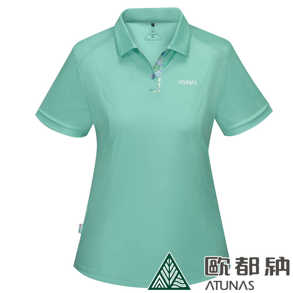 ATUNAS 歐都納 女款酷涼抗夏節能抑菌短袖POLO衫 (A1PS2403W 淺豆綠/防曬/抗臭/吸濕排汗/涼感)