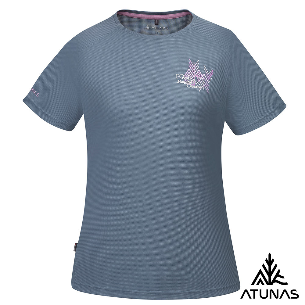 ATUNAS 歐都納 女款POLARTEC POWER DRY短袖T恤A1TS2504W深岩灰/吸濕排汗/透氣快乾/銀離子抗臭