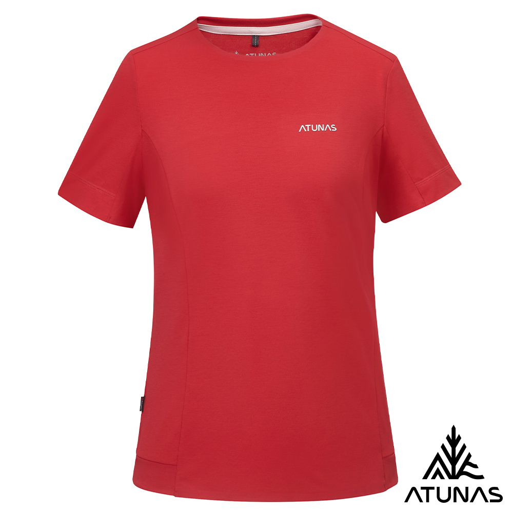 ATUNAS 歐都納 女款POLARTEC DELTA短袖T恤A1TS2503W紅/吸濕排汗/透氣快乾/涼感防曬