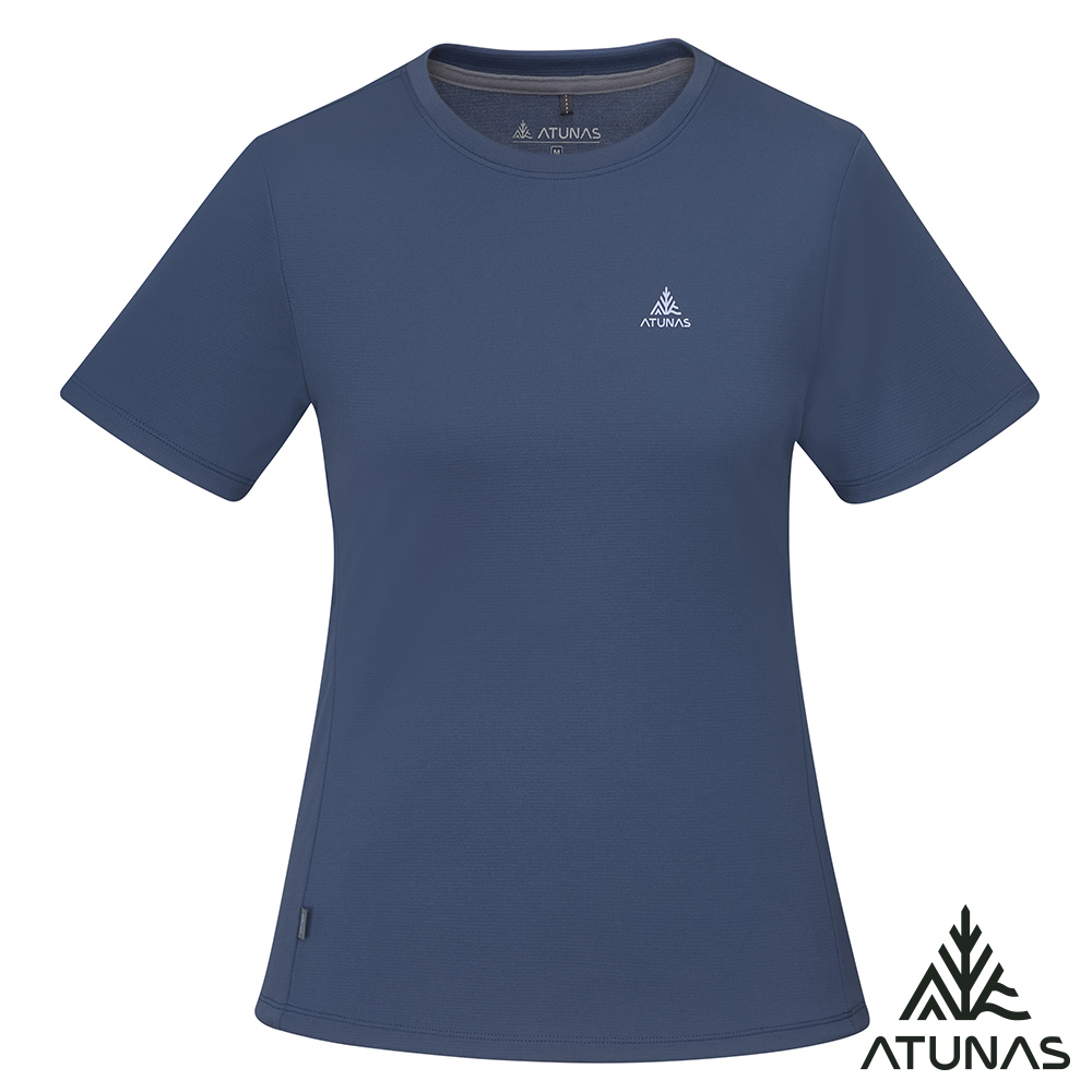 ATUNAS 歐都納 _50週年限定_女款短袖排汗抗菌T恤A6TS2524W深藍/吸濕快乾/防曬抗臭/圖T/大尺碼