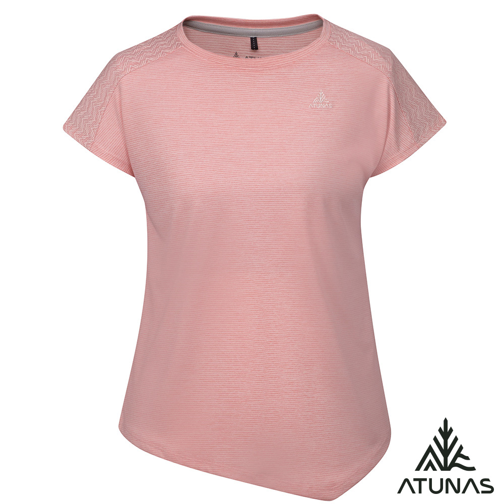 ATUNAS 歐都納 女款循環酷涼節能抑菌短袖T恤A1TS2512WC麻花粉/吸濕排汗/涼感防曬/透氣涼感/短T