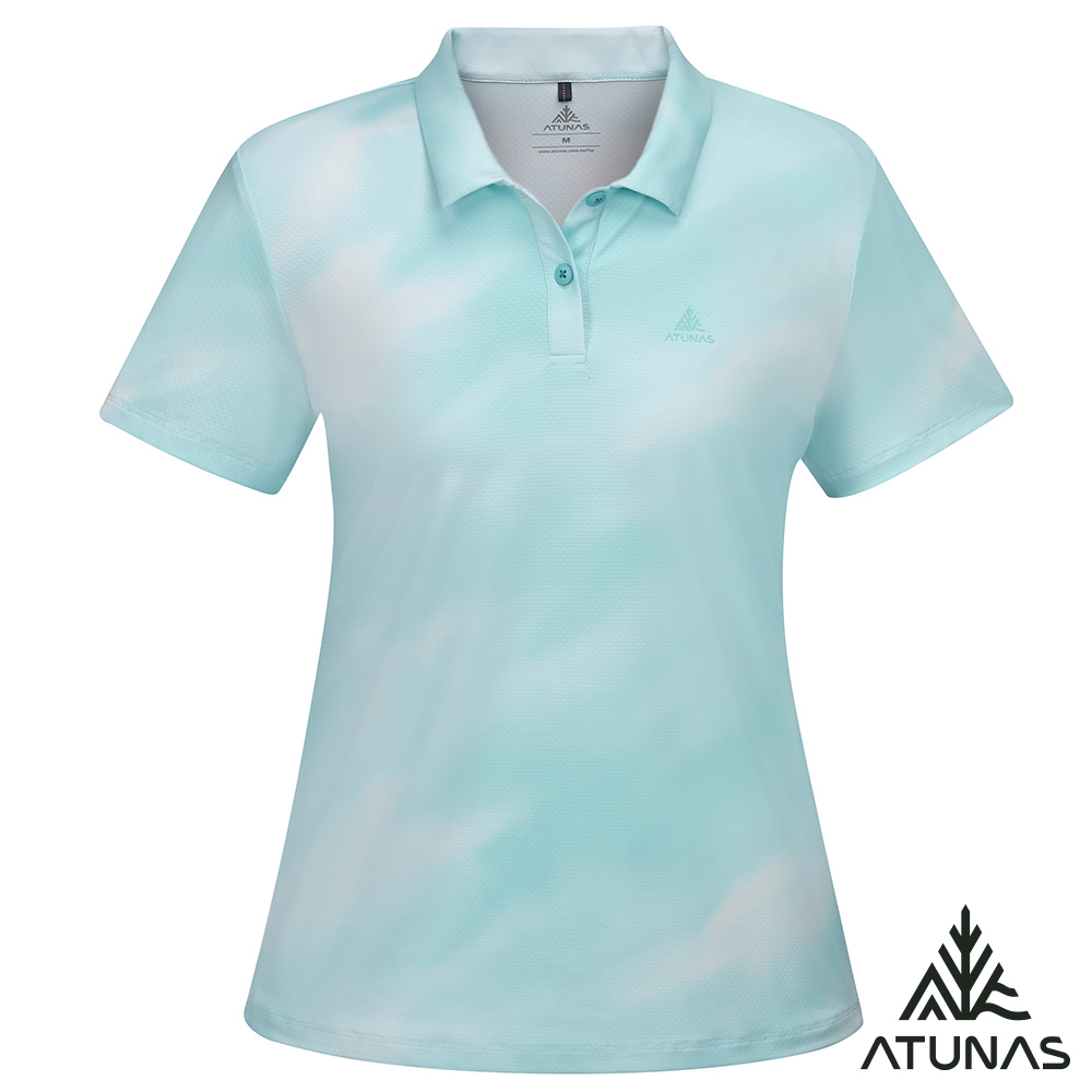 ATUNAS 歐都納 女款吸濕排汗短袖POLO衫A2PS2534W漸層藍/透氣快乾/防曬抗UV/大尺碼