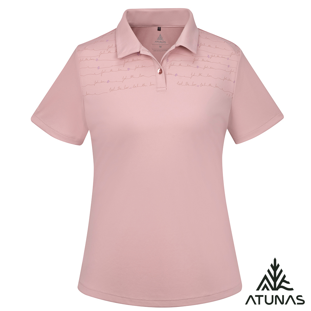 ATUNAS 歐都納 女款循環酷涼節能抑菌短袖POLO衫A1PS2513WC霧粉/吸濕排汗/涼感防曬/透氣涼感