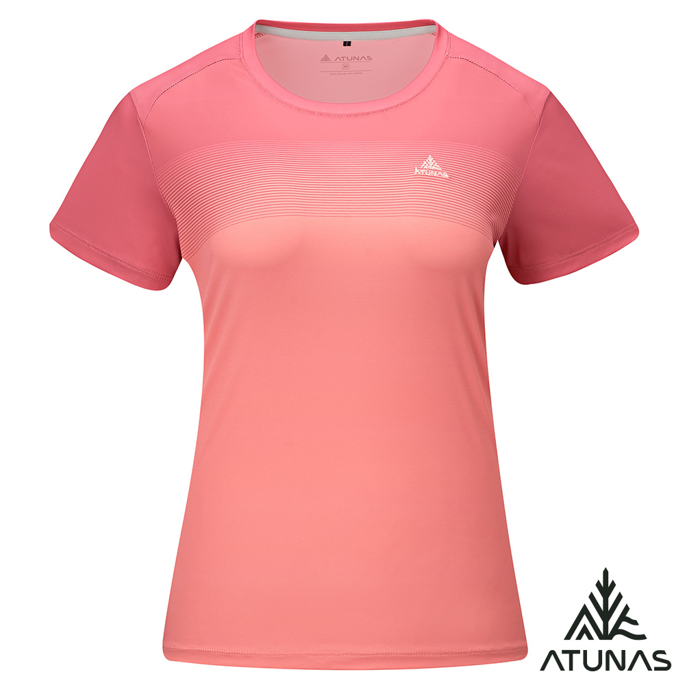 ATUNAS 歐都納 女款循環酷涼節能抑菌短袖T恤A1TS2605WC胭脂紅/涼感透氣/抗臭快乾/吸濕排汗/防曬抗UV/大尺碼