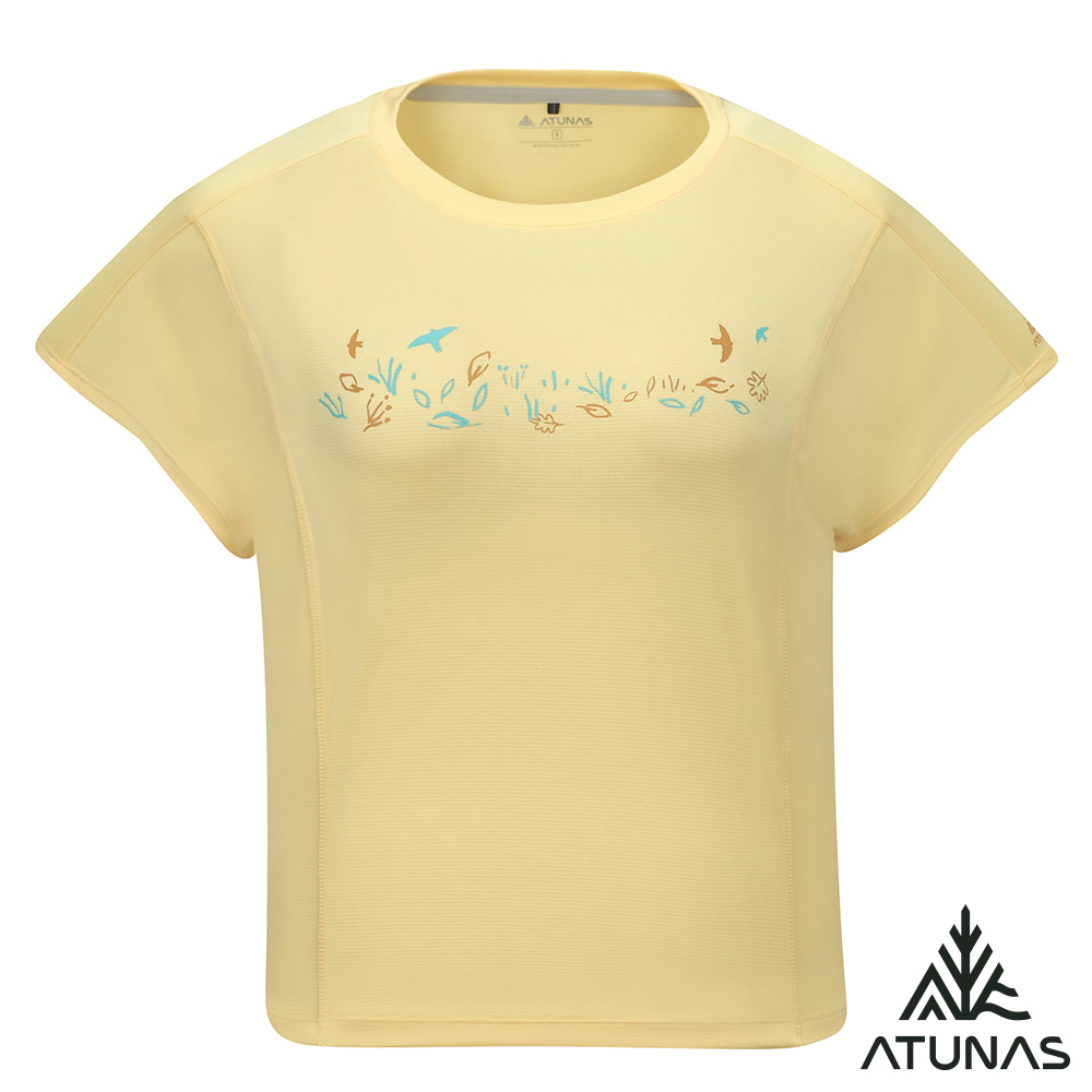 ATUNAS 歐都納 女款循環吸濕排汗防曬透氣短袖T恤/印花圖T/大尺碼A8TS2618WC粉黃
