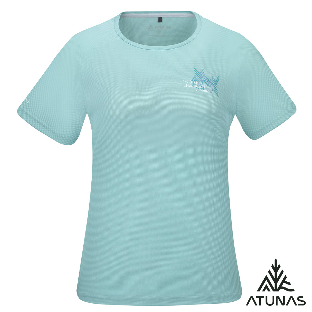 ATUNAS 歐都納 女款POLARTEC POWER DRY吸濕排汗透氣快乾短袖T恤A1TS2504W霧綠/銀離子抑菌除臭短T/大尺碼