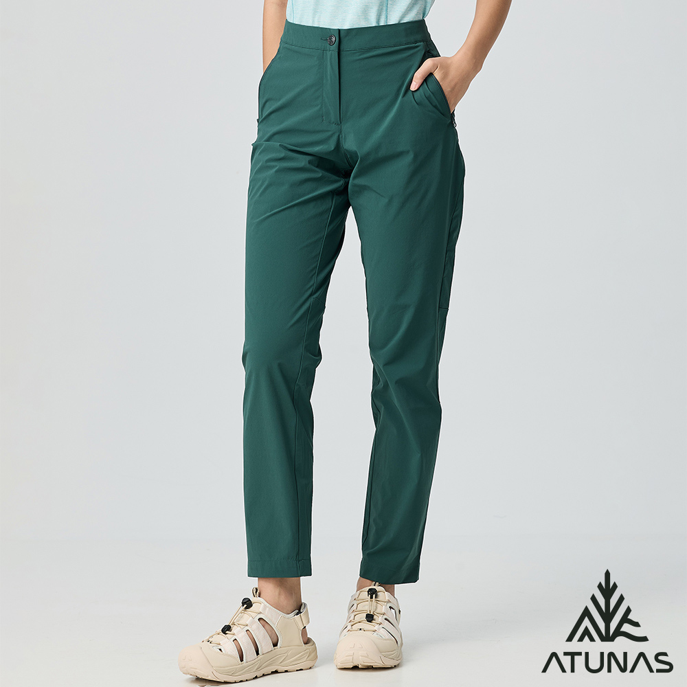 ATUNAS 歐都納 女款蚊瘋不動彈性長褲A1PA2519W深軍綠/登山褲/日常休閒褲