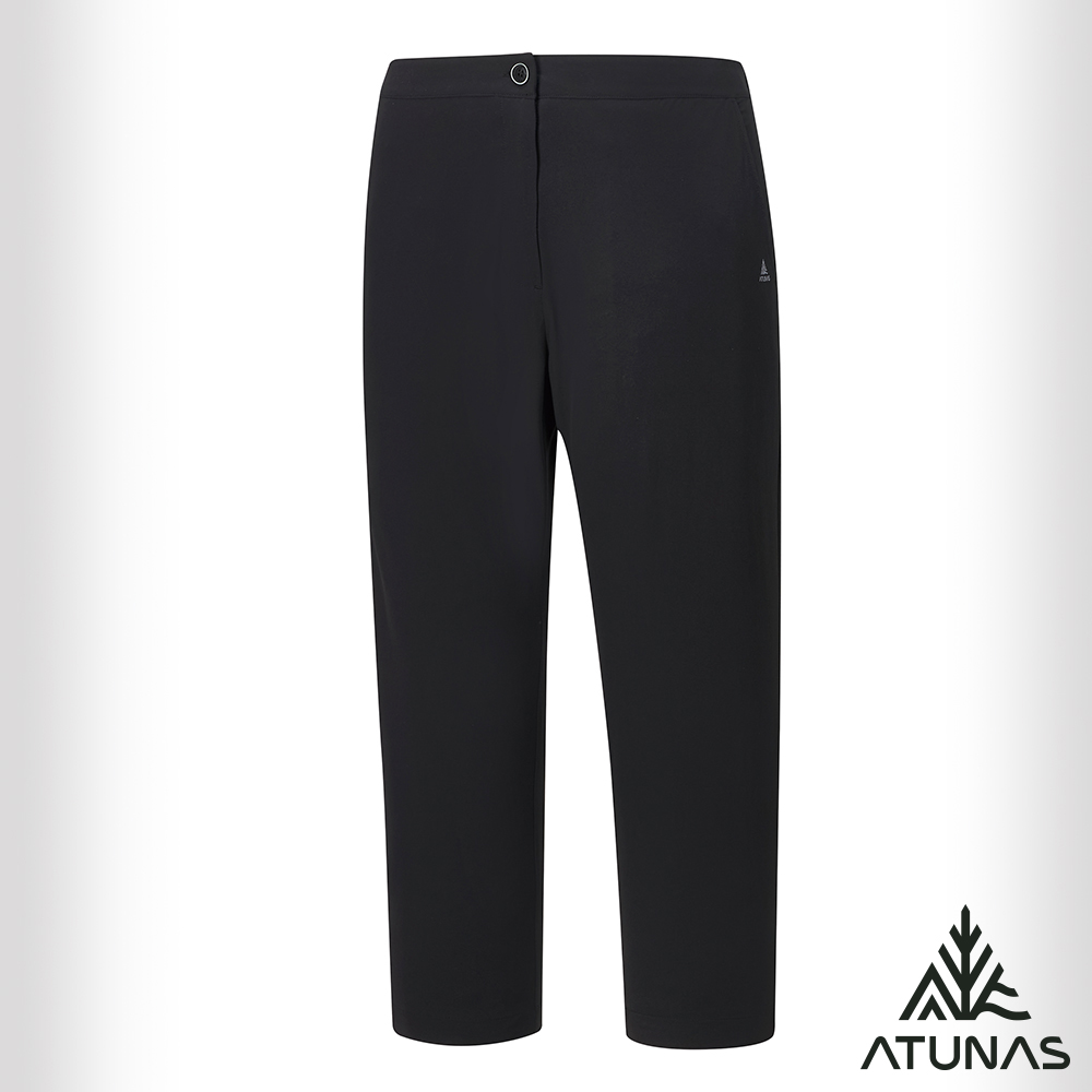ATUNAS 歐都納 女款彈性七分褲/休閒褲/大尺碼A2PA2529W黑/大尺碼