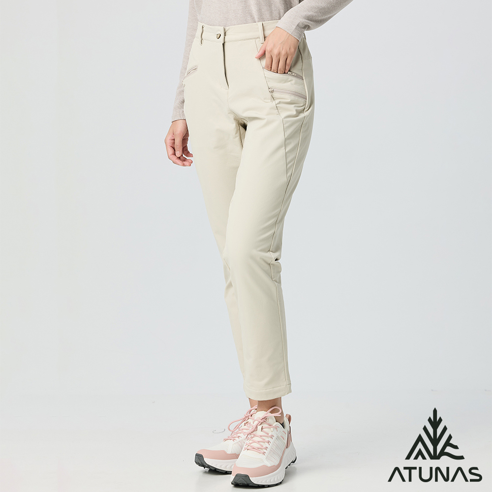 ATUNAS 歐都納 女款石墨烯蓄熱抑菌抗臭輕保暖長褲A1PA2506W小麥色/大尺碼/小尺碼