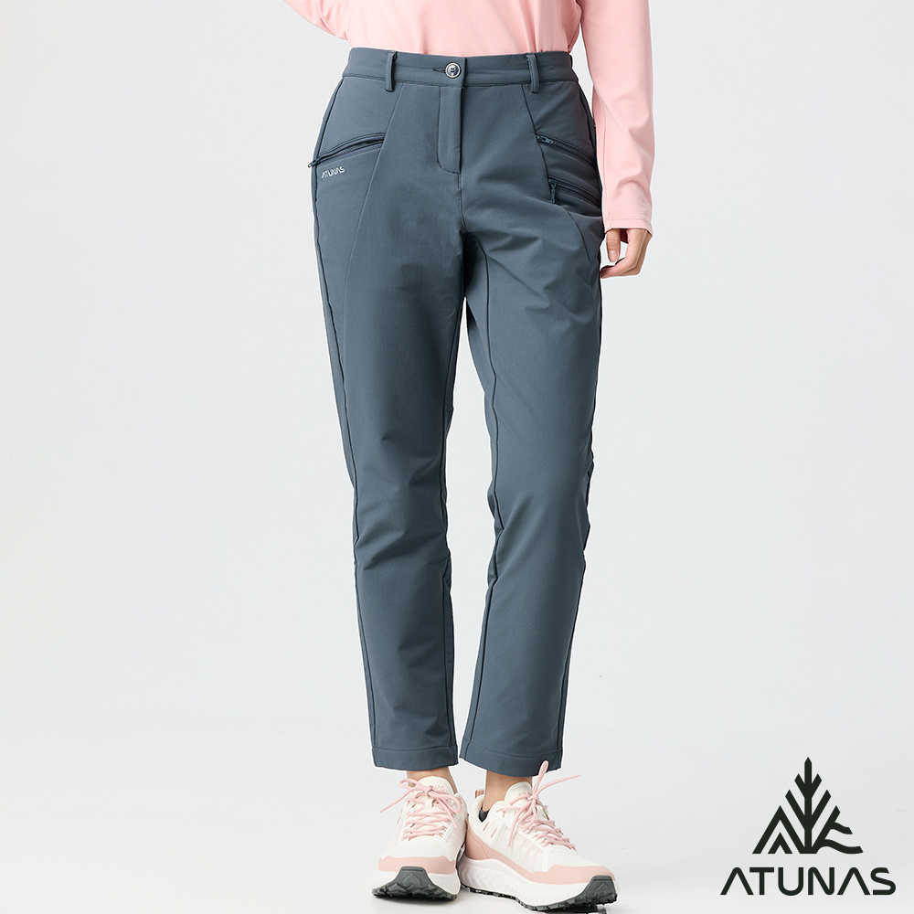 ATUNAS 歐都納 女款石墨烯蓄熱抑菌抗臭輕保暖長褲A1PA2506W暗藍/大尺碼/小尺碼