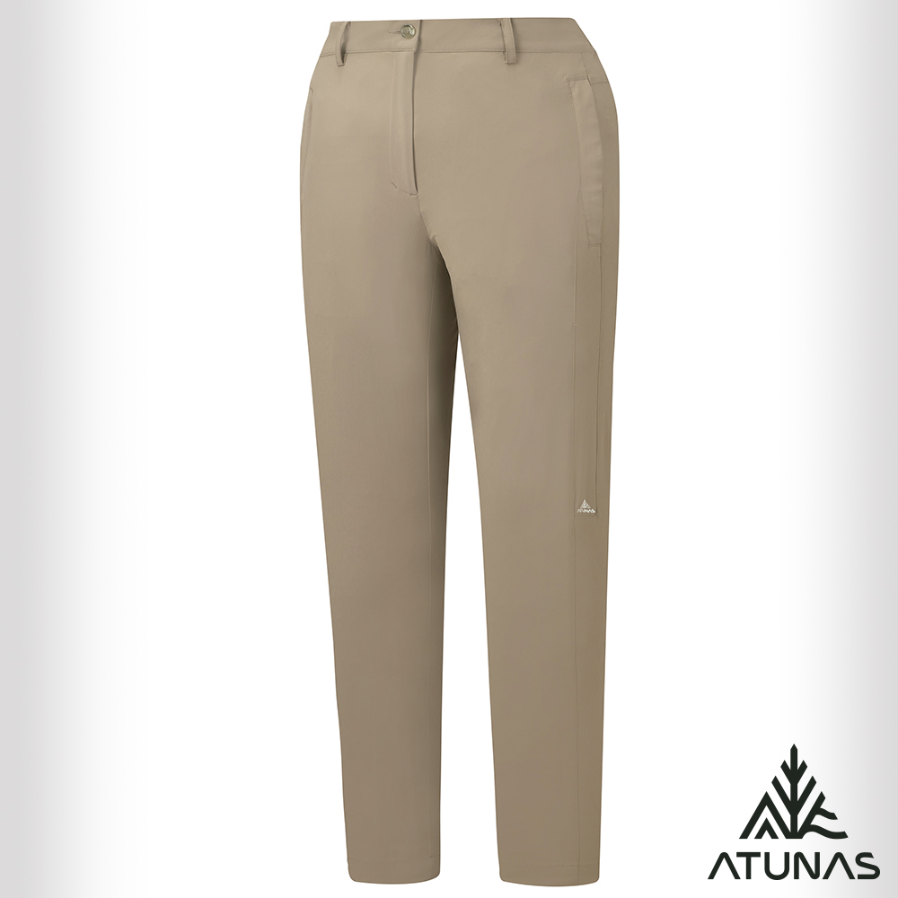ATUNAS 歐都納 女款蚊瘋不動彈性長褲A1PA2512W卡其/登山褲/日常休閒褲/涼爽感/大尺碼