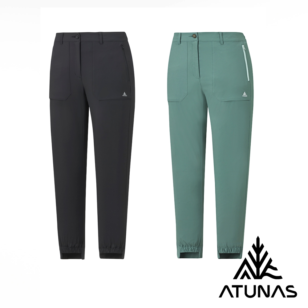 ATUNAS 歐都納 女款蚊瘋不動涼感彈性長褲A1PA2602W黑、霧綠/輕薄透氣日常休閒長褲/大尺碼