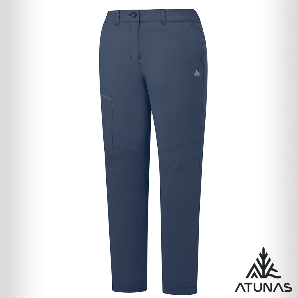 ATUNAS 歐都納 女款蚊瘋不動涼感彈性長褲A1PA2609W藍/吸濕排汗登山褲/輕薄透氣休閒長褲/大尺碼