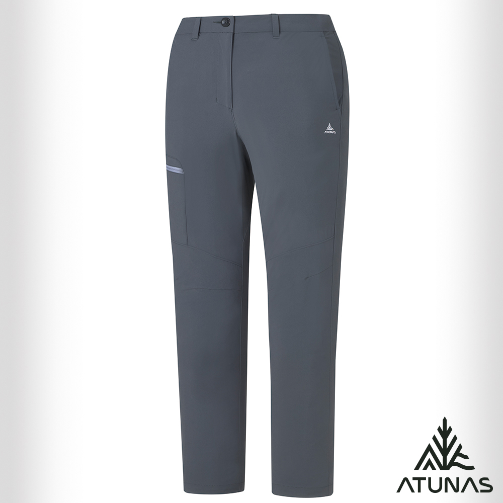 ATUNAS 歐都納 女款蚊瘋不動涼感彈性長褲A1PA2609W碳黑/吸濕排汗登山褲/輕薄透氣休閒長褲/大尺碼