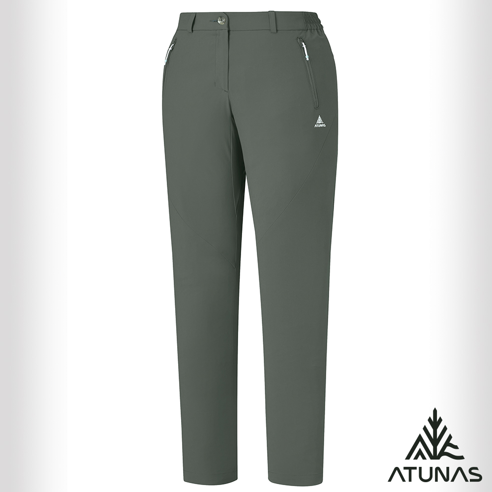 ATUNAS 歐都納 女款蚊瘋不動涼感彈性長褲A1PA2610W橄綠/吸濕排汗登山褲/輕薄透氣休閒長褲/大尺碼