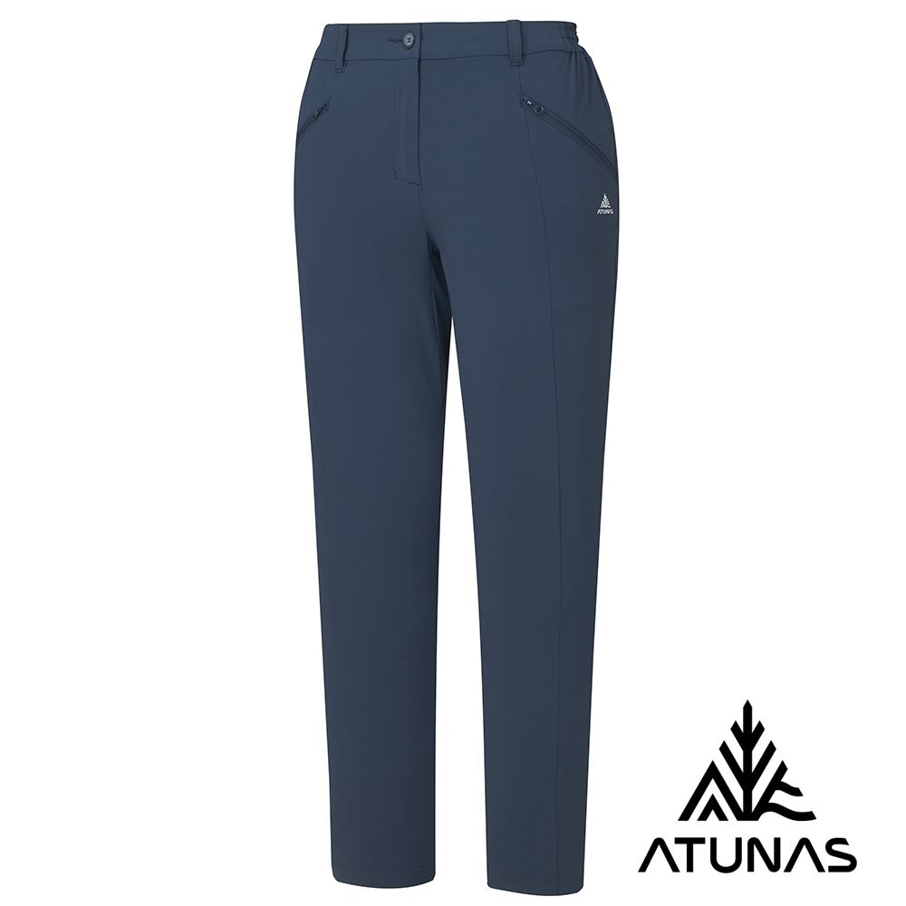 ATUNAS 歐都納 女款蚊瘋不動彈性長褲A1PA2611W藏青/防蚊防曬/吸濕排汗/涼感透氣/大尺碼