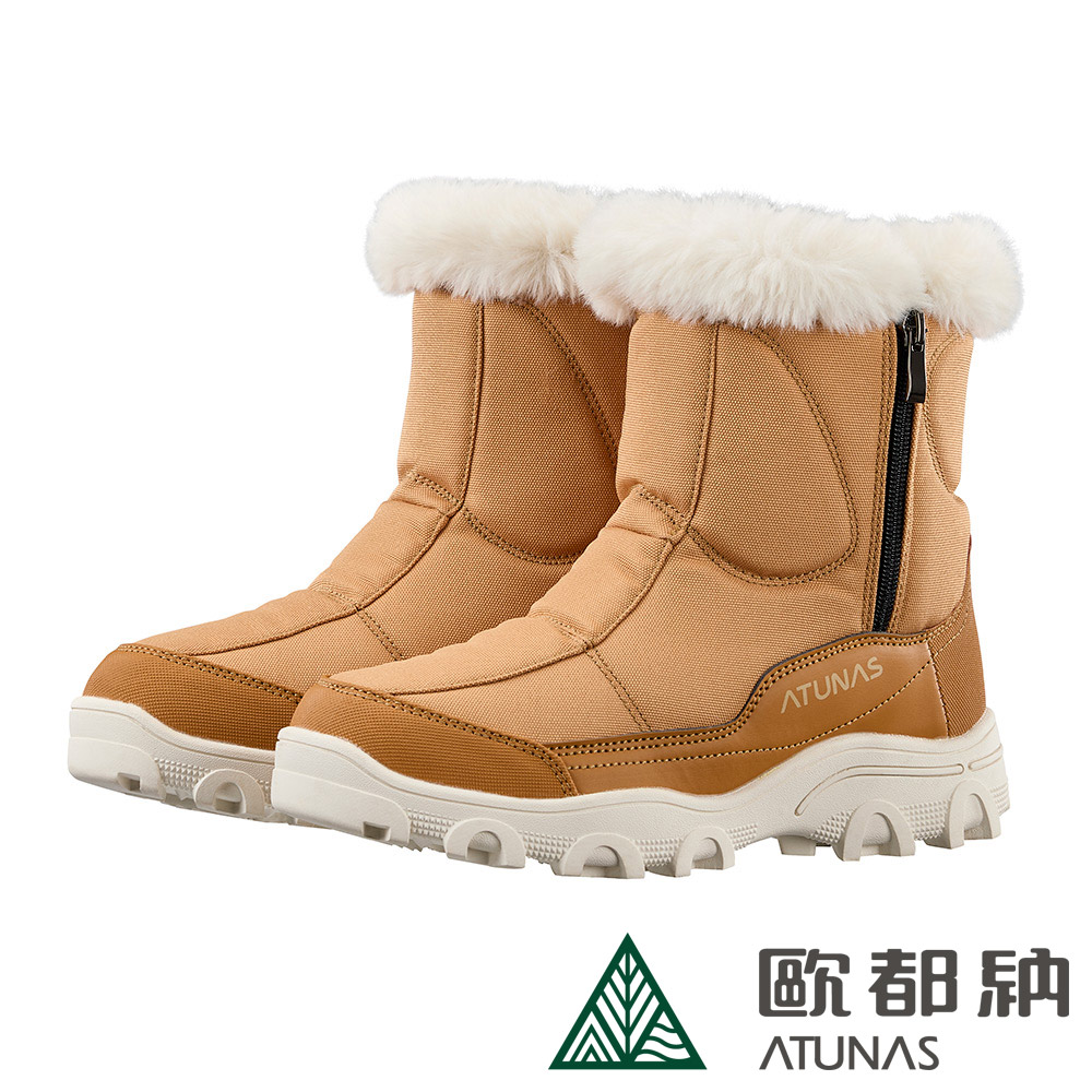ATUNAS 歐都納 女款雪地漫步防水中筒保暖雪靴A1GCFF18W棕